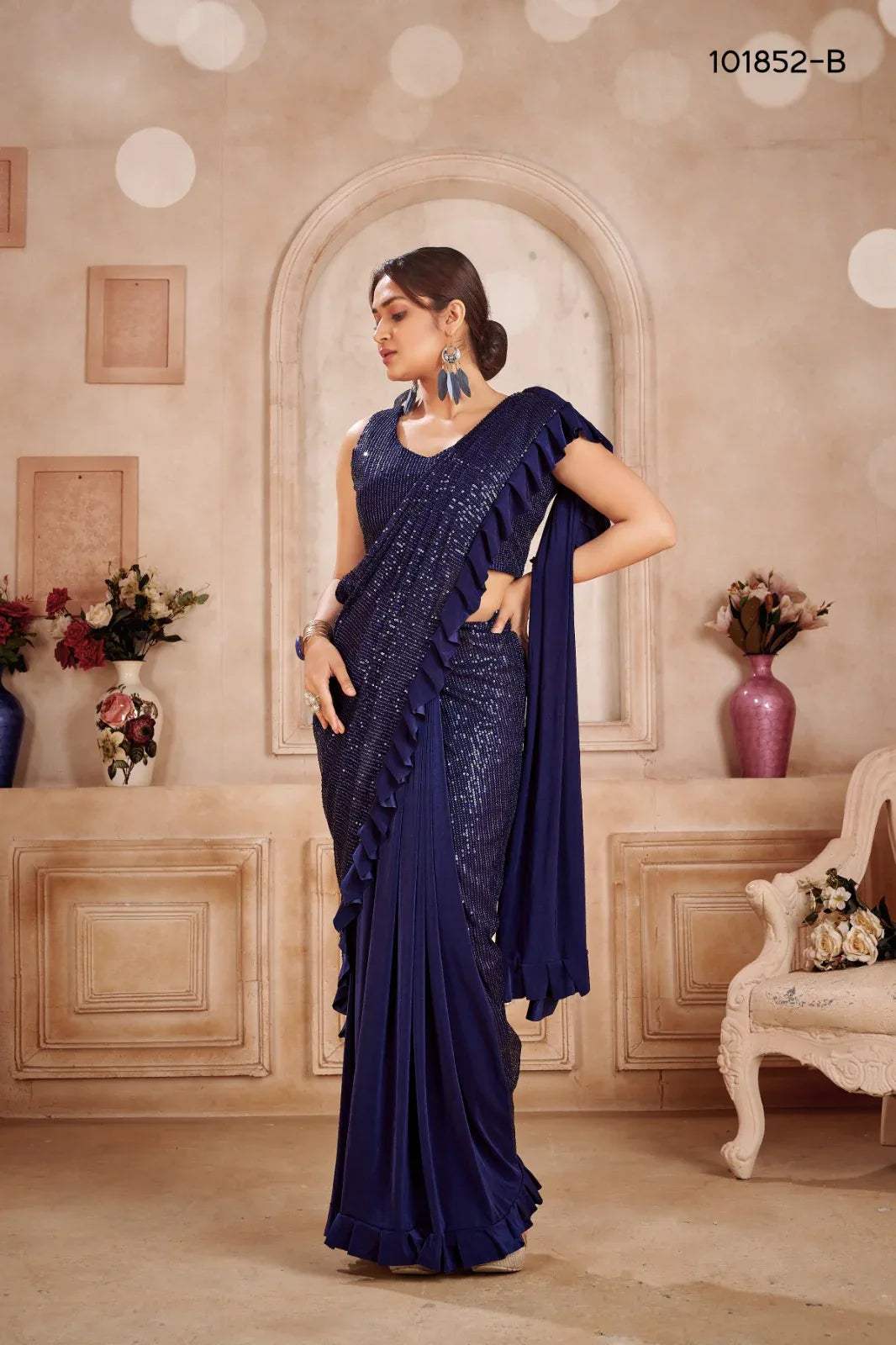 READY TO WEAR SAREE D.NO 101852-B - Anant Exports