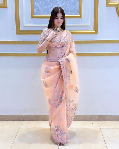 Fancy Soft Organza Silk Saree D.No 8045 - Anant Exports