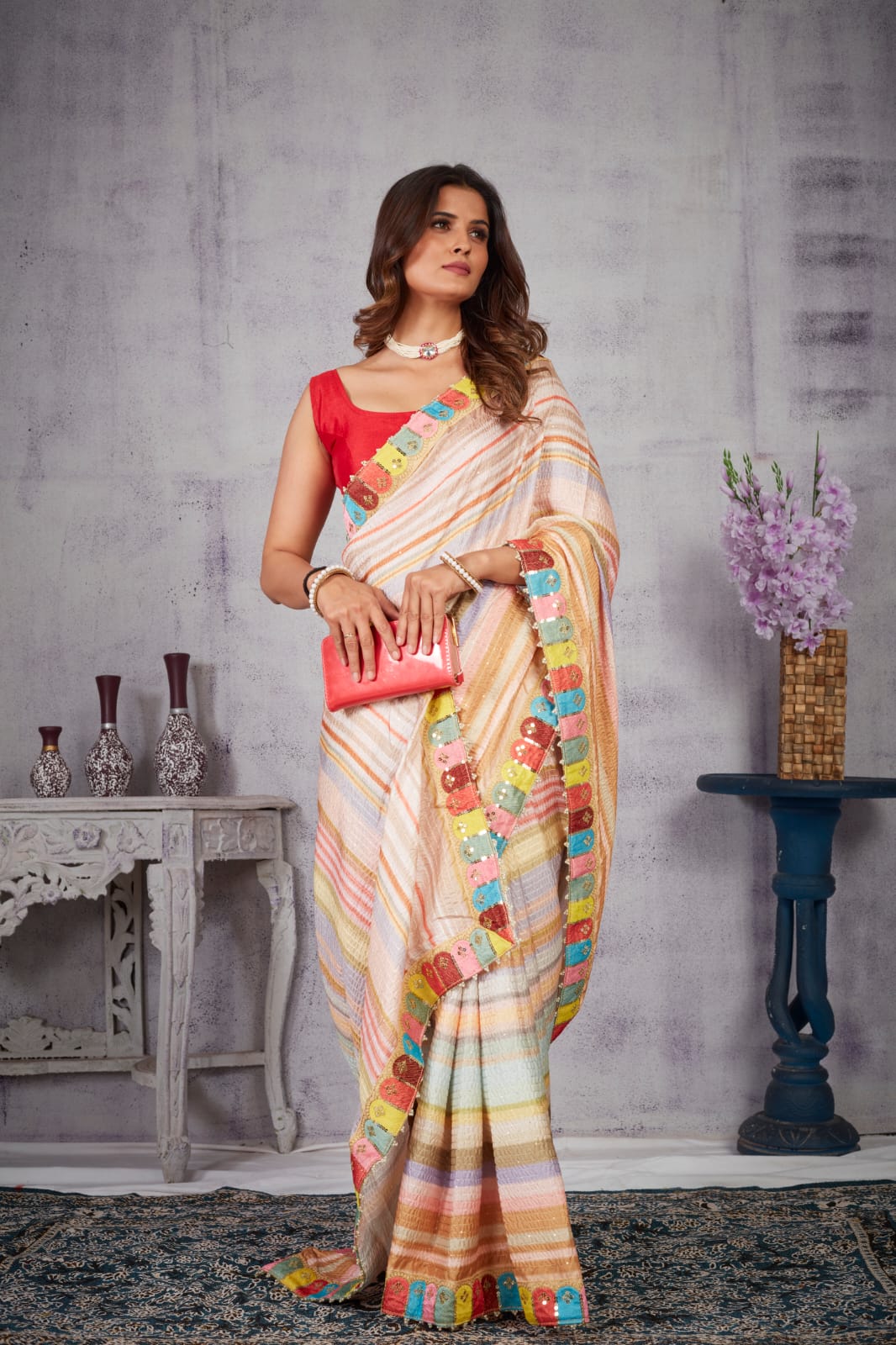 Party Wear Fancy Digital Print Saree D.No 5039
