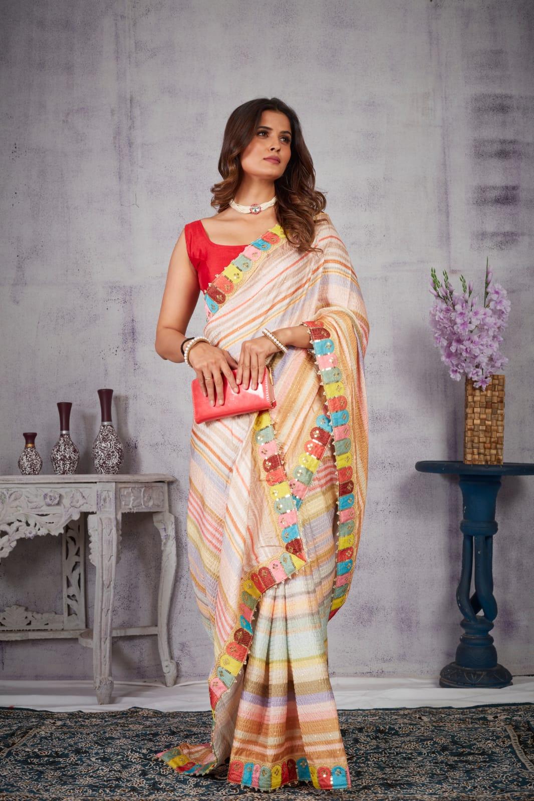 Party Wear Fancy Digital Print Saree D.No 5039 - Anant Exports