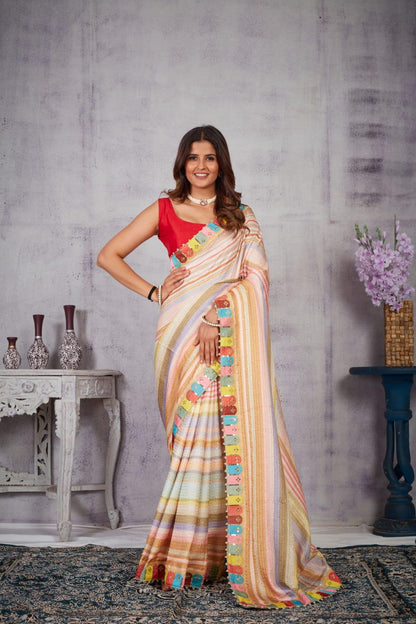 Party Wear Fancy Digital Print Saree D.No 5039 - Anant Exports