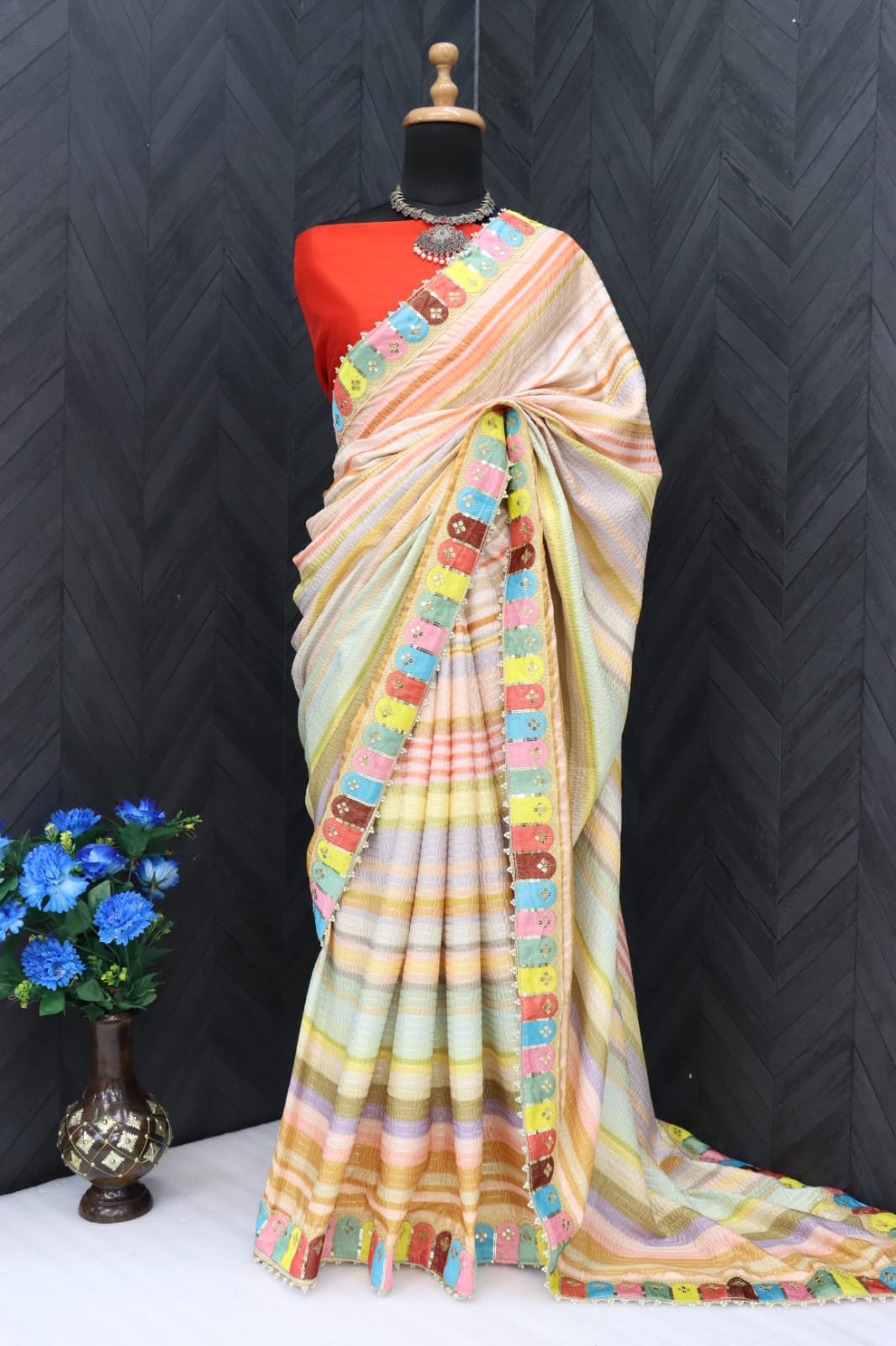 Party Wear Fancy Digital Print Saree D.No 5039