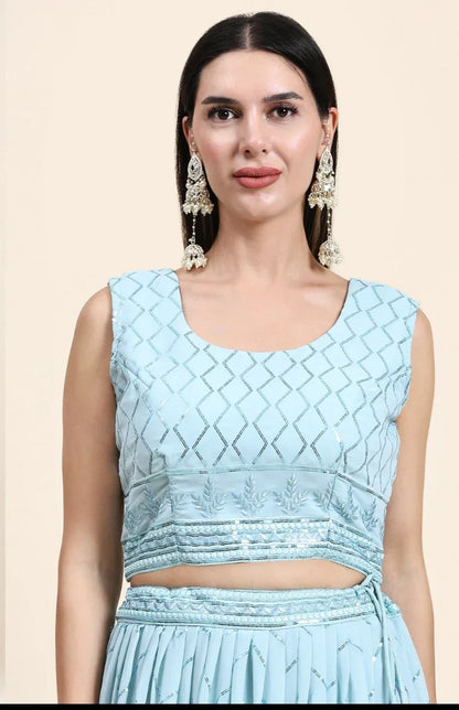 READYMADE CROP TOP LEHENGA D.NO C1955 - Anant Exports