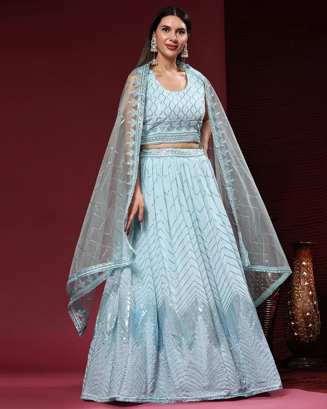 READYMADE CROP TOP LEHENGA D.NO C1955 - Anant Exports