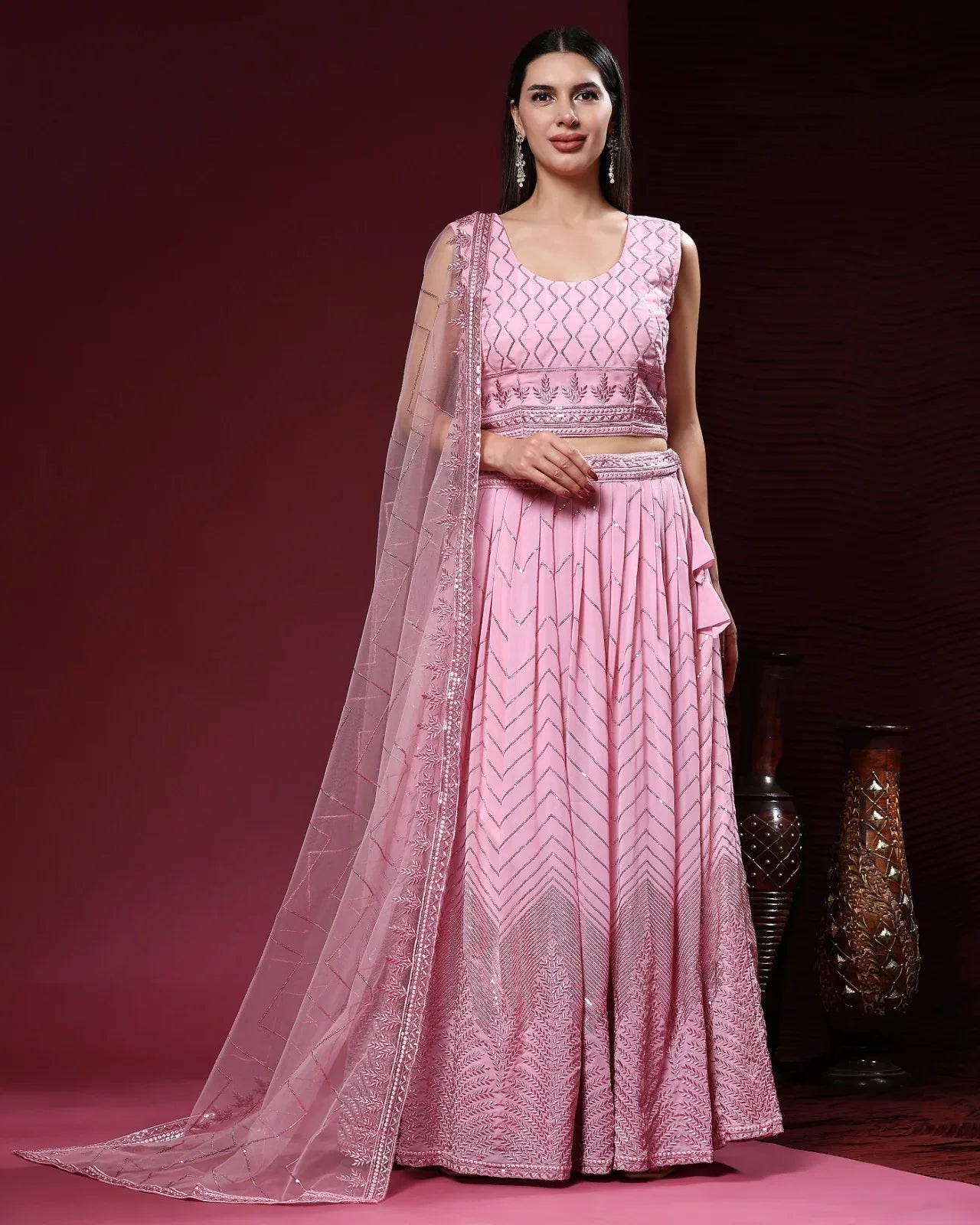 READYMADE CROP TOP LEHENGA D.NO C1955 - Anant Exports
