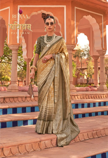 REWAA PAVITRAM SOFT KACHHI SILK SAREE - Anant Exports