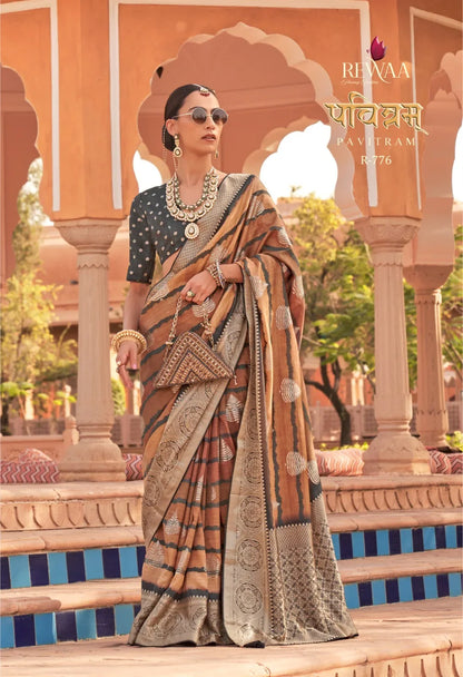 REWAA PAVITRAM SOFT KACHHI SILK SAREE - Anant Exports