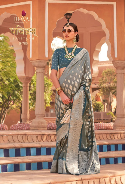 REWAA PAVITRAM SOFT KACHHI SILK SAREE - Anant Exports