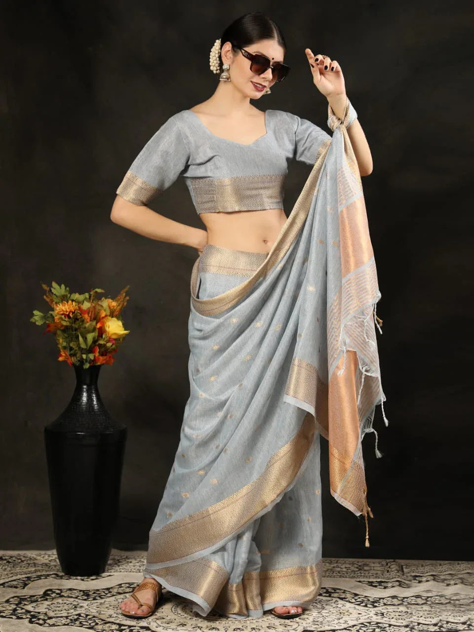 Fancy Wear Silk Weaving Saree - Anant Exports