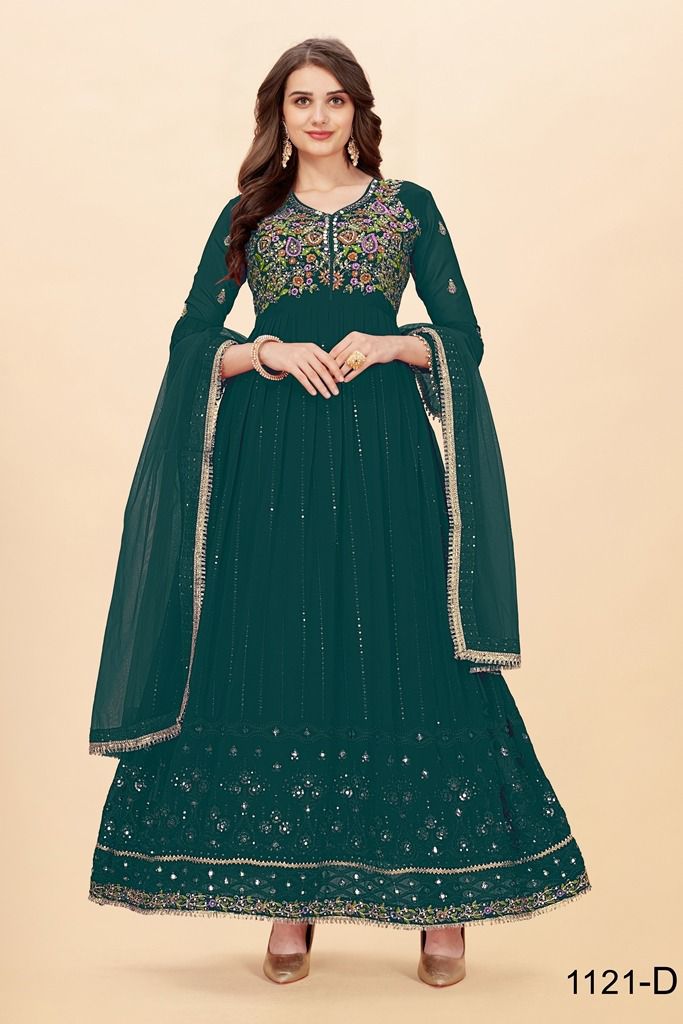 NAZNEEN FLORENCE DESIGNER OCCASION WEAR LEHENGA D.NO 1121-D