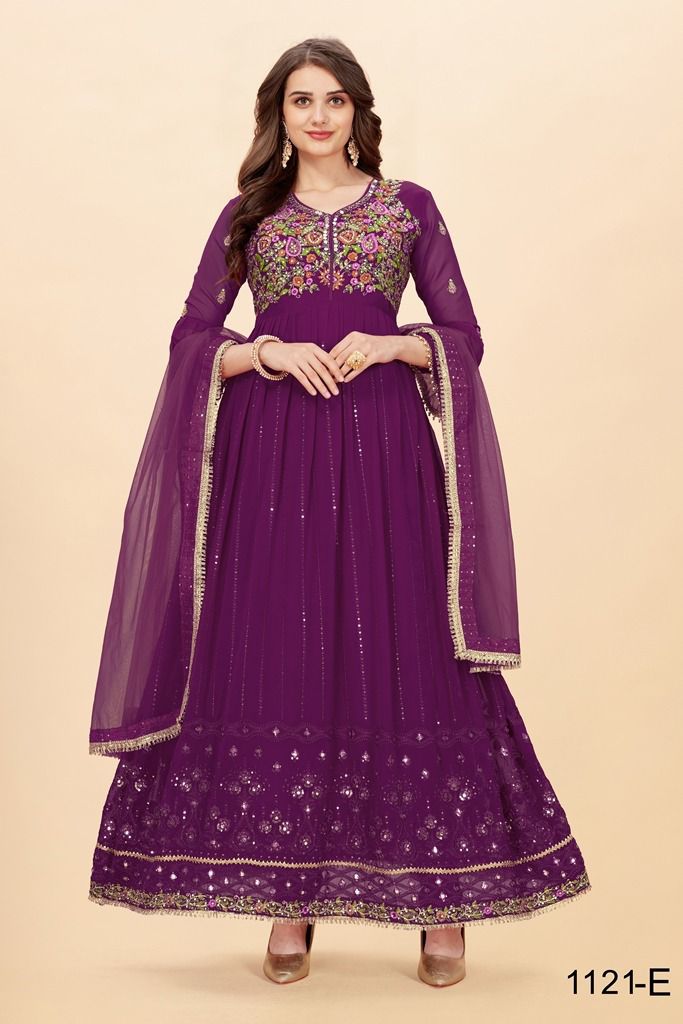 NAZNEEN FLORENCE DESIGNER OCCASION WEAR LEHENGA D.NO 1121-E