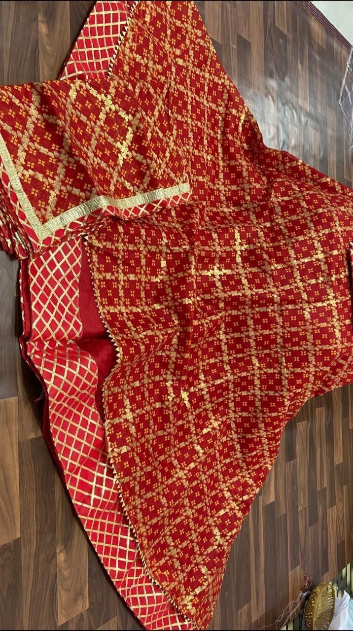 Red Kota Bandhni Print lahenga