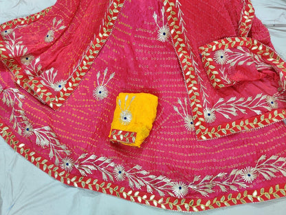 Rajasthani Bandhej Silk Lehenga - Anant Exports