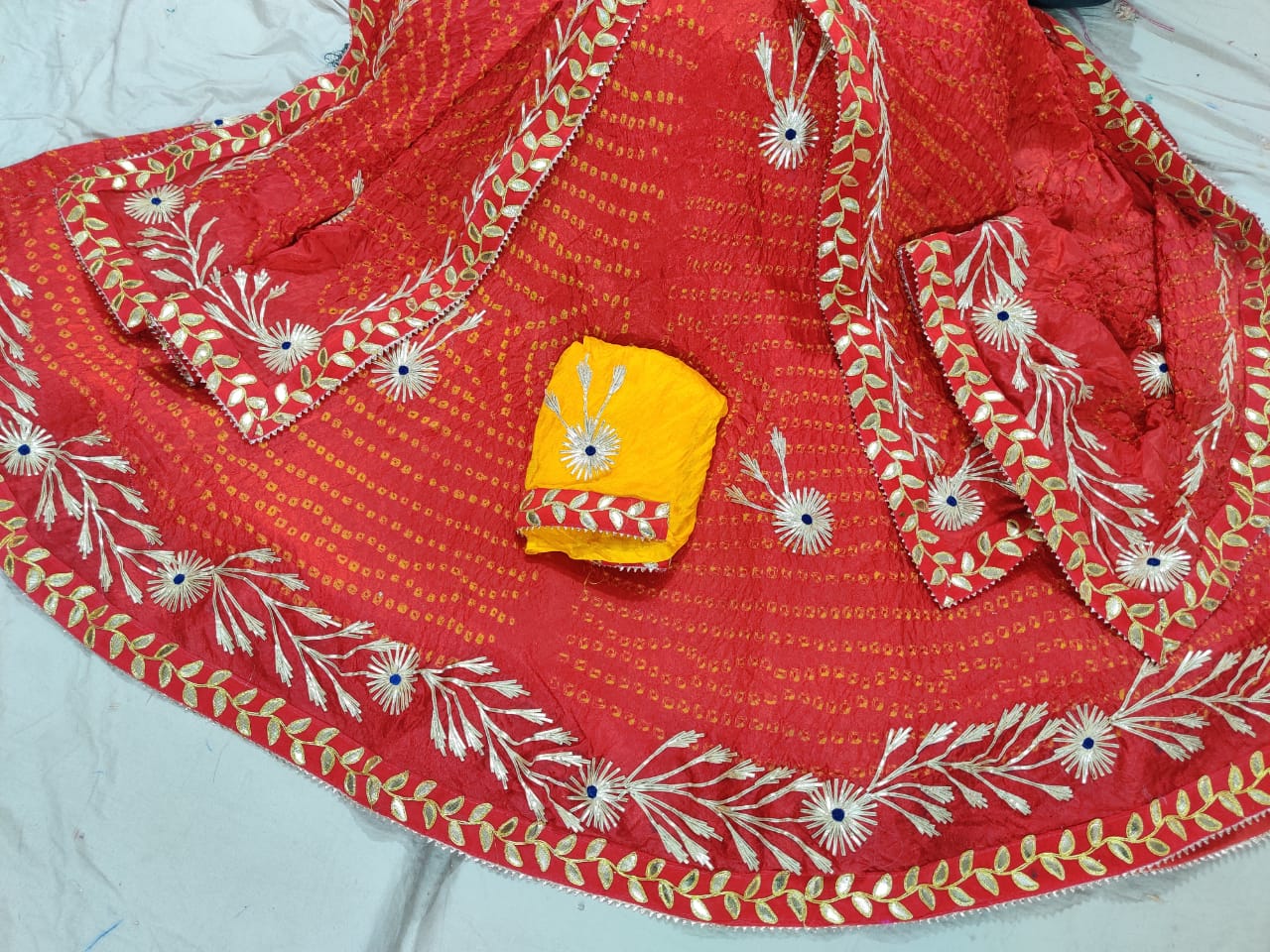 Rajasthani Bandhej Silk Lehenga