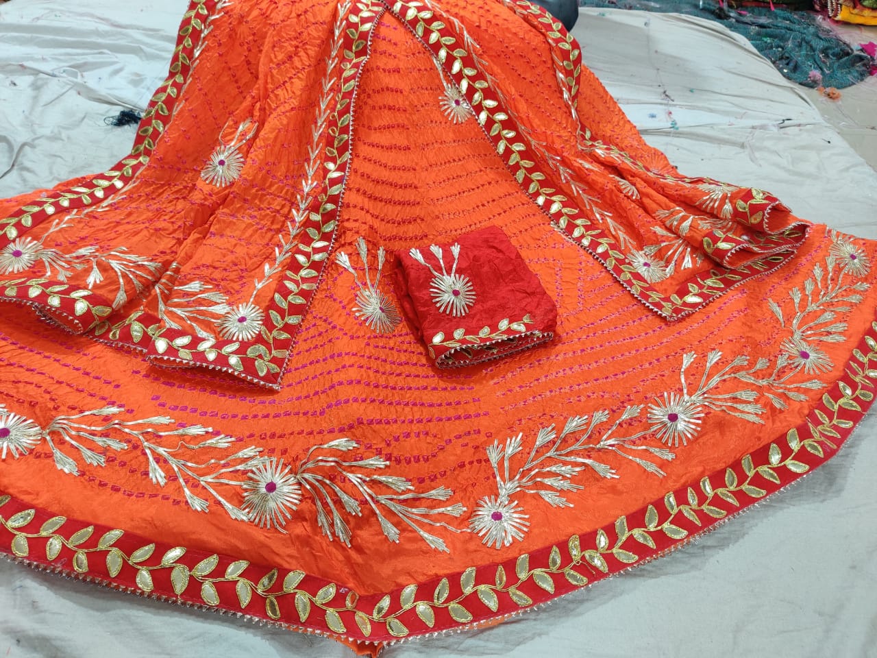 Rajasthani Bandhej Silk Lehenga