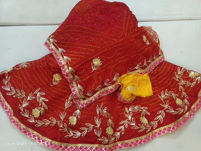 Rajasthani Bandhej Silk Lehenga - Anant Exports