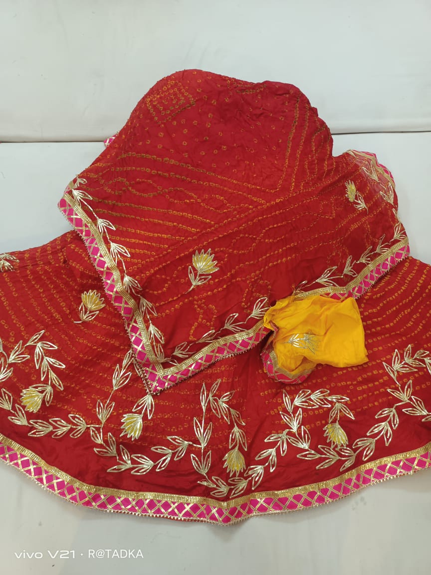 Rajasthani Bandhej Silk Lehenga