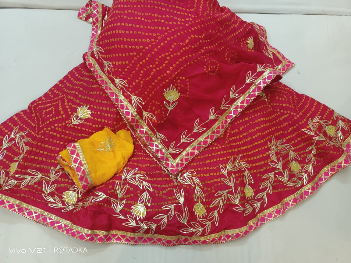 Rajasthani Bandhej Silk Lehenga