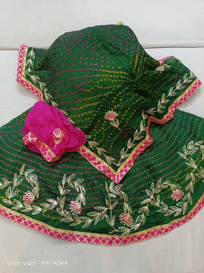 Rajasthani Bandhej Silk Lehenga - Anant Exports