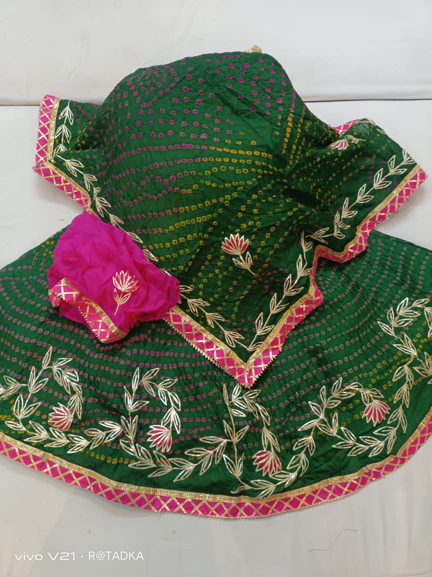 Rajasthani Bandhej Silk Lehenga