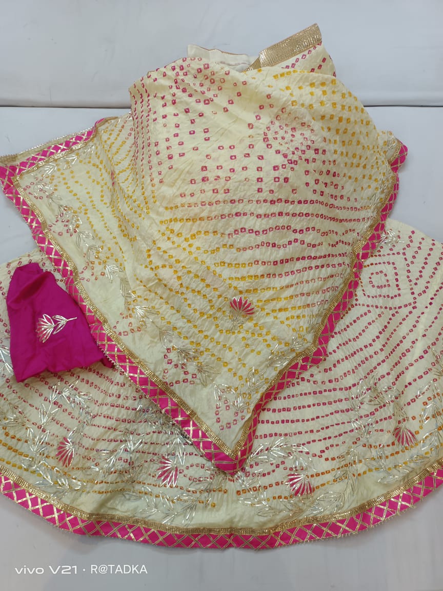 Rajasthani Bandhej Silk Lehenga