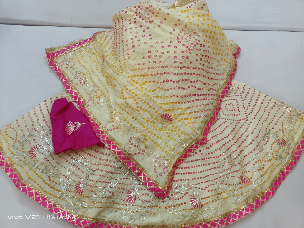 Rajasthani Bandhej Silk Lehenga