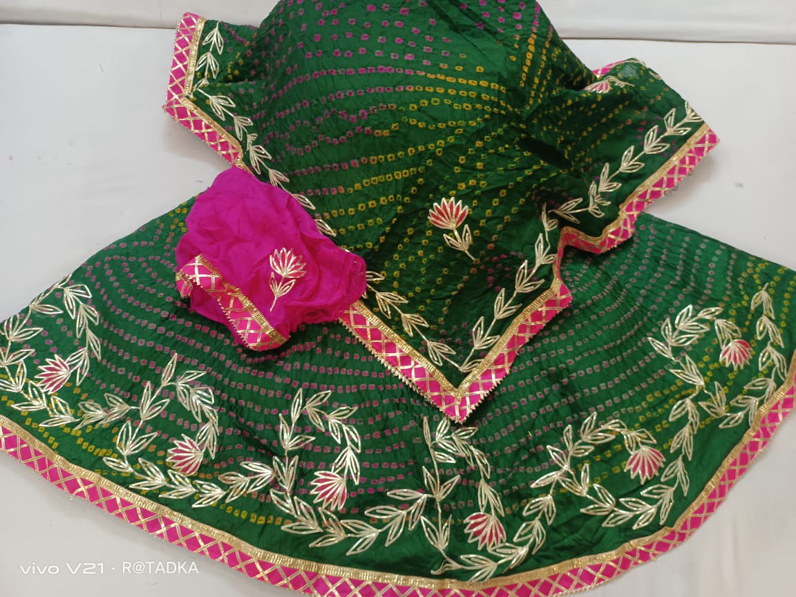 Rajasthani Bandhej Silk Lehenga