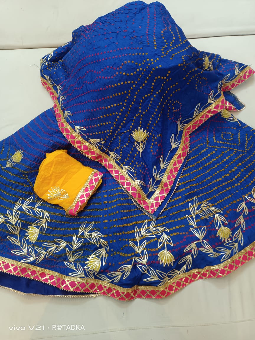 Rajasthani Bandhej Silk Lehenga