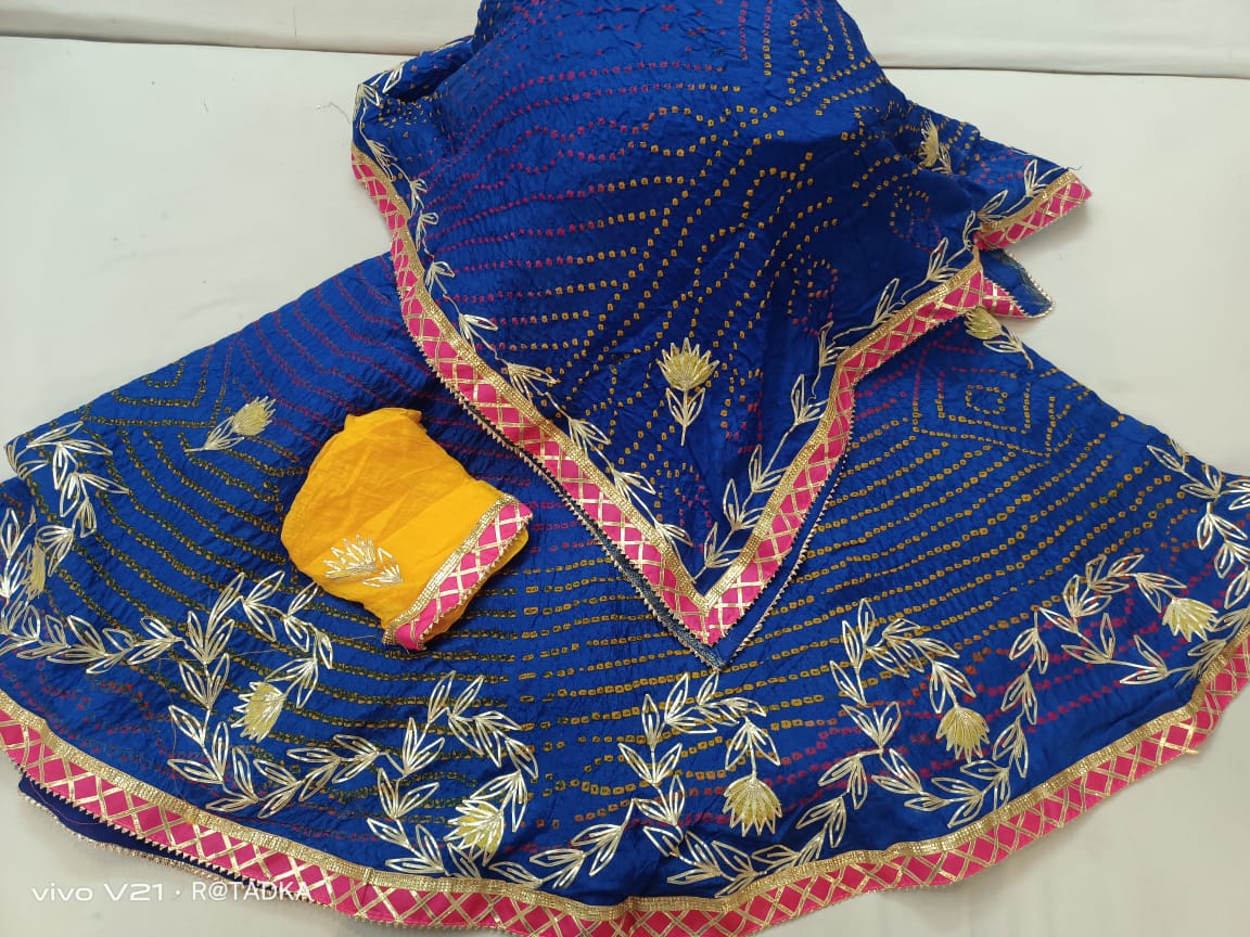 Rajasthani Bandhej Silk Lehenga