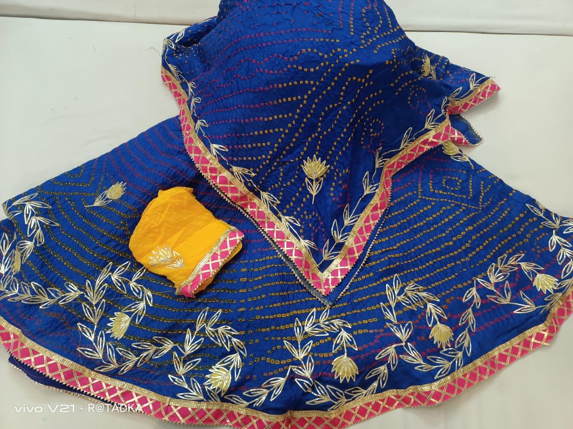 Rajasthani Bandhej Silk Lehenga - Anant Exports
