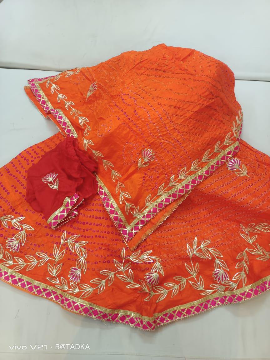 Rajasthani Bandhej Silk Lehenga - Anant Exports
