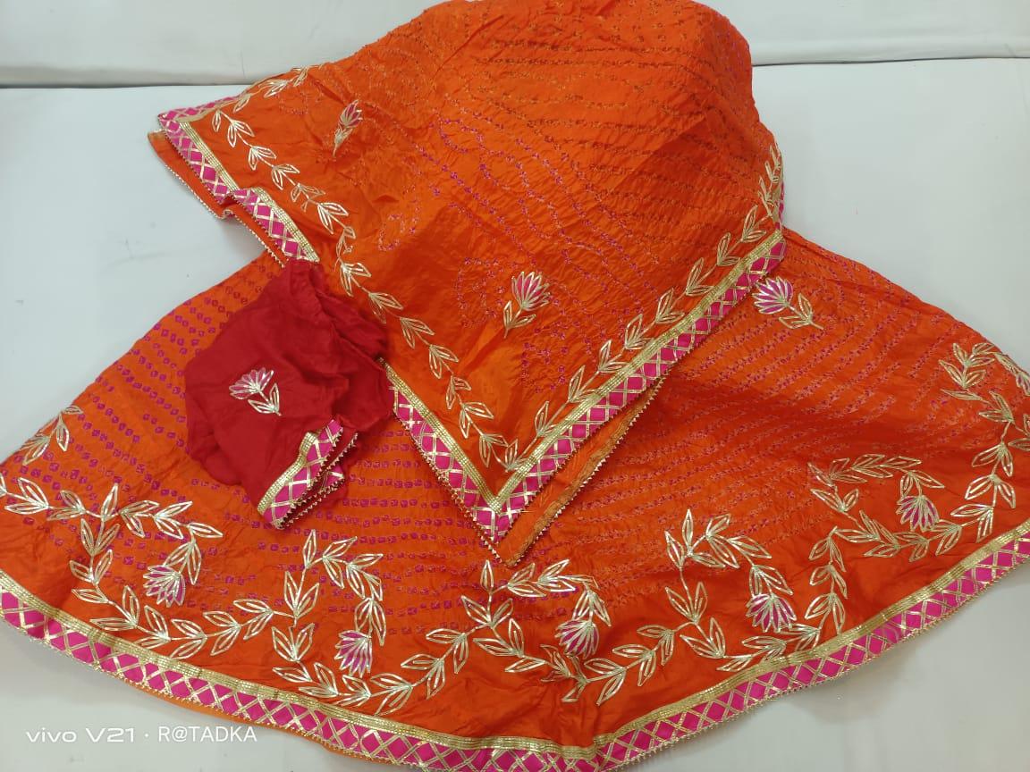 Rajasthani Bandhej Silk Lehenga - Anant Exports