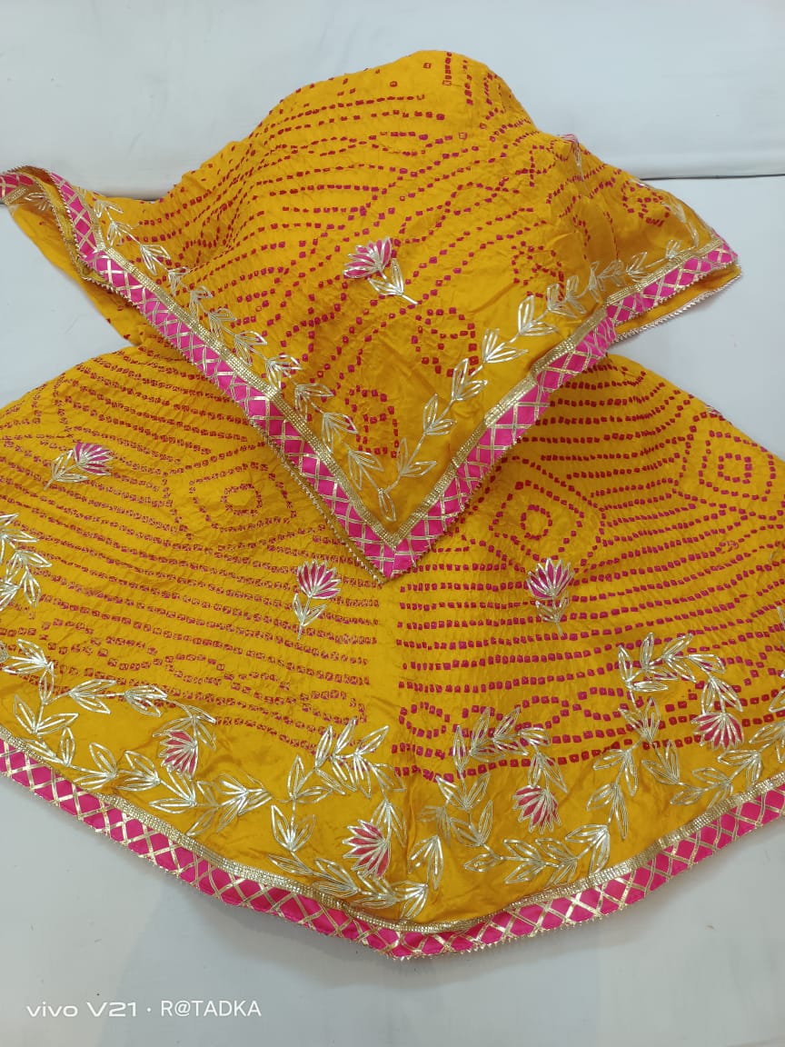 Rajasthani Bandhej Silk Lehenga
