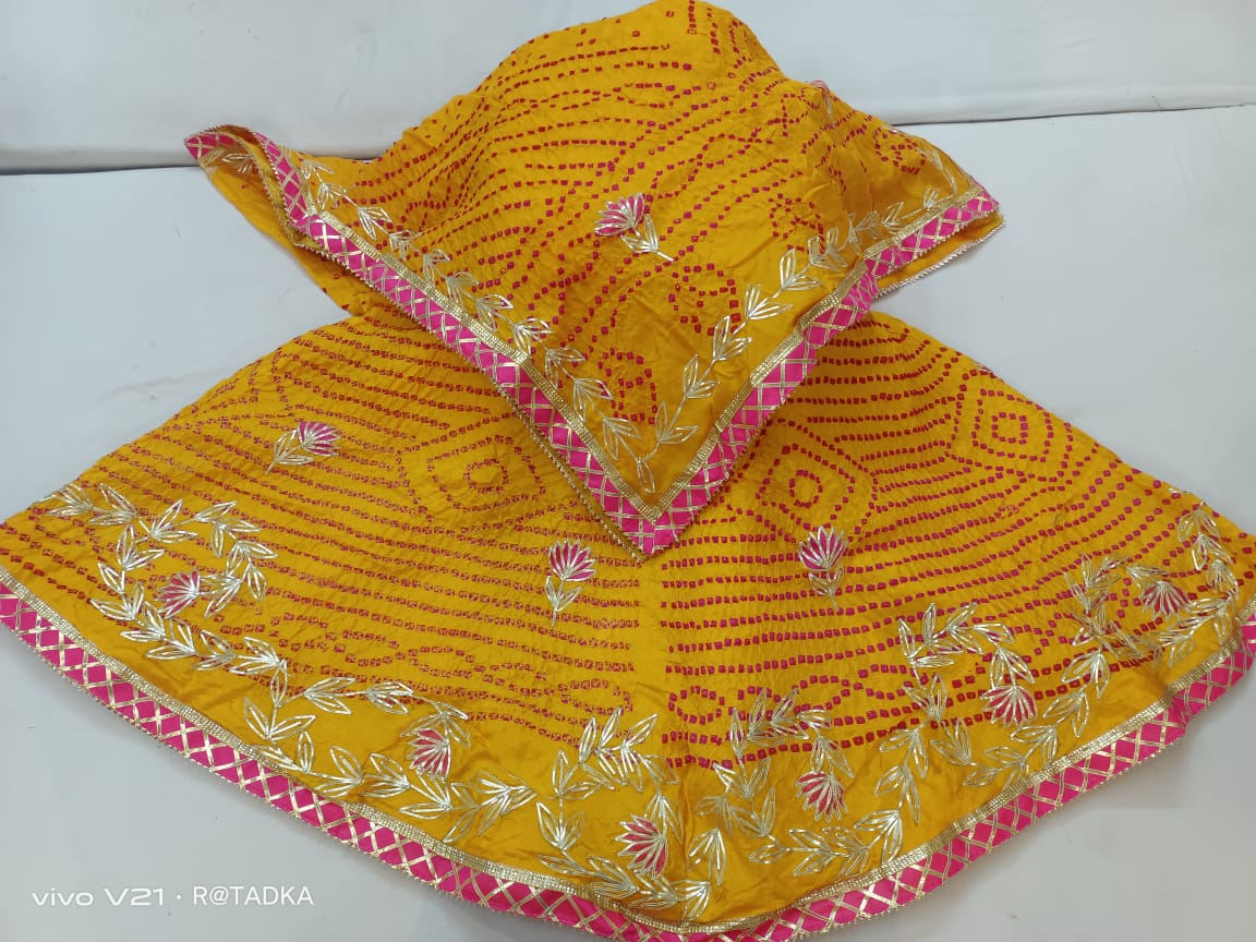 Rajasthani Bandhej Silk Lehenga
