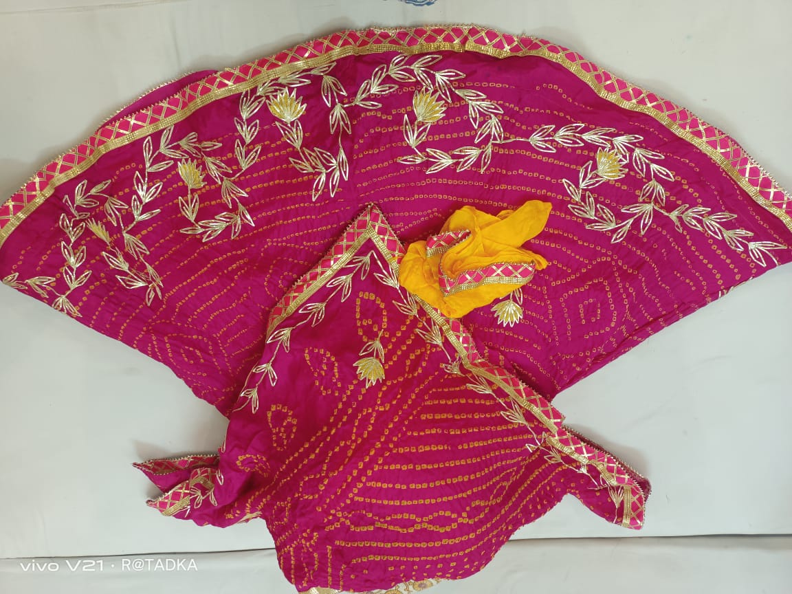 Rajasthani Bandhej Silk Lehenga