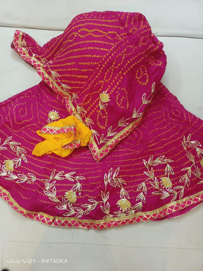 Rajasthani Bandhej Silk Lehenga - Anant Exports