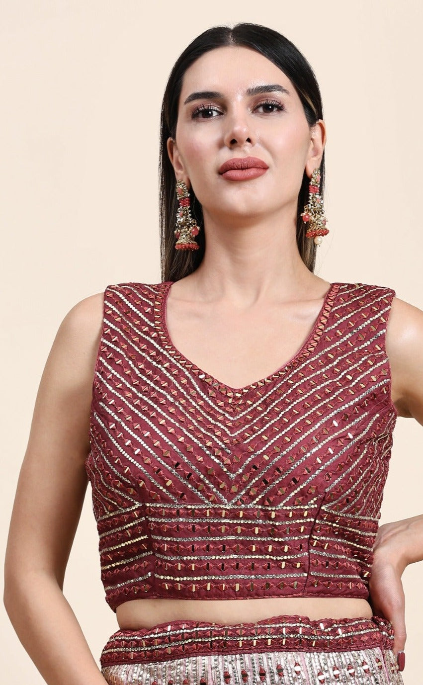 READYMADE CROP TOP DESIGNER LEHENGA D.NO 2040