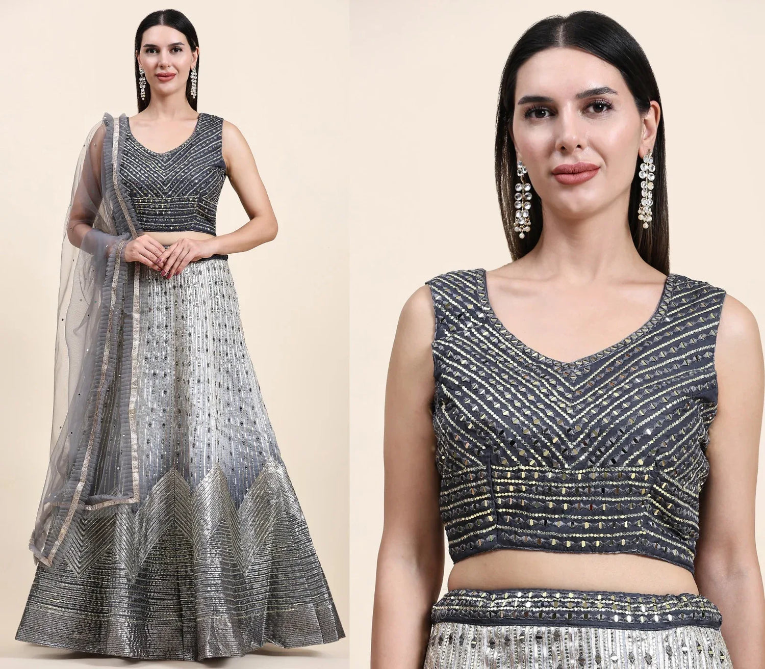 READYMADE CROP TOP DESIGNER LEHENGA D.NO 2040 - Anant Exports