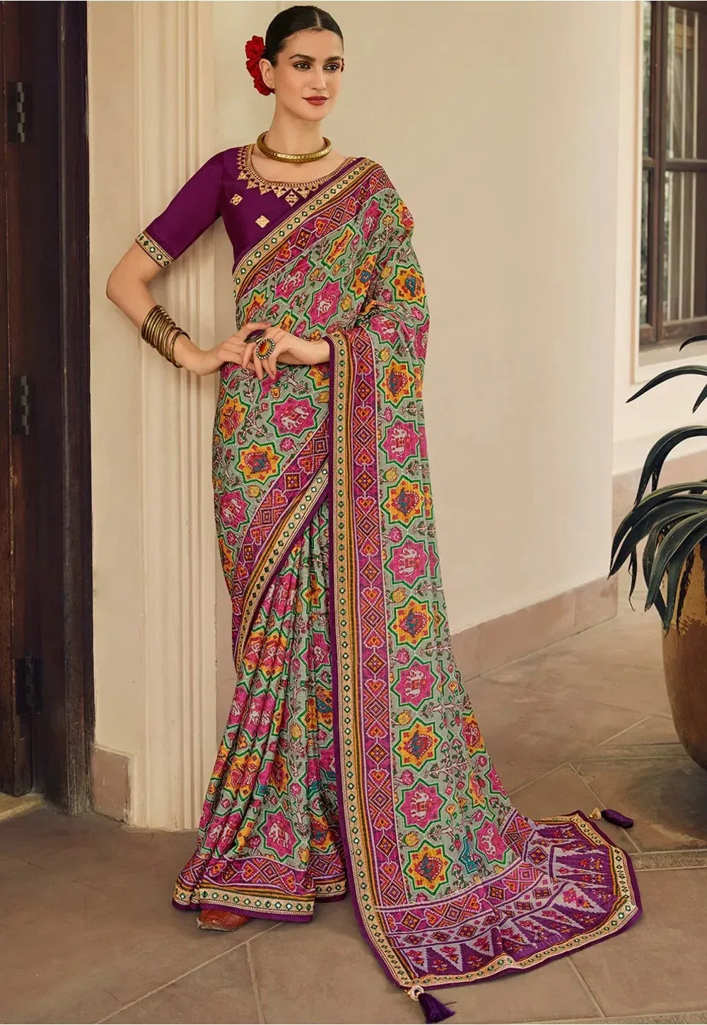 Kavira Sayonee Patola Fancy Wear Saree - Anant Exports