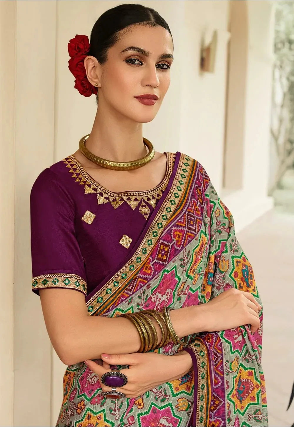 Kavira Sayonee Patola Fancy Wear Saree - Anant Exports