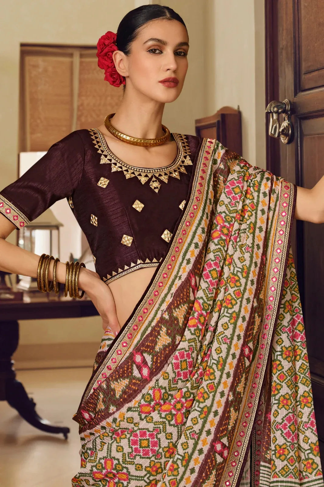 Kavira Sayonee Patola Fancy Wear Saree - Anant Exports