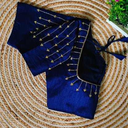 Fancy Festival Wear Golden Handcrafted Work Blouse - Anant Exports