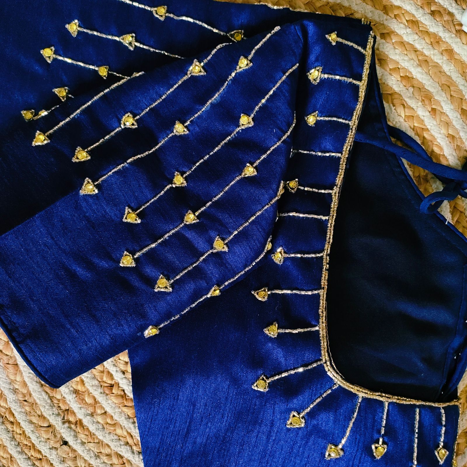 Fancy Festival Wear Golden Handcrafted Work Blouse