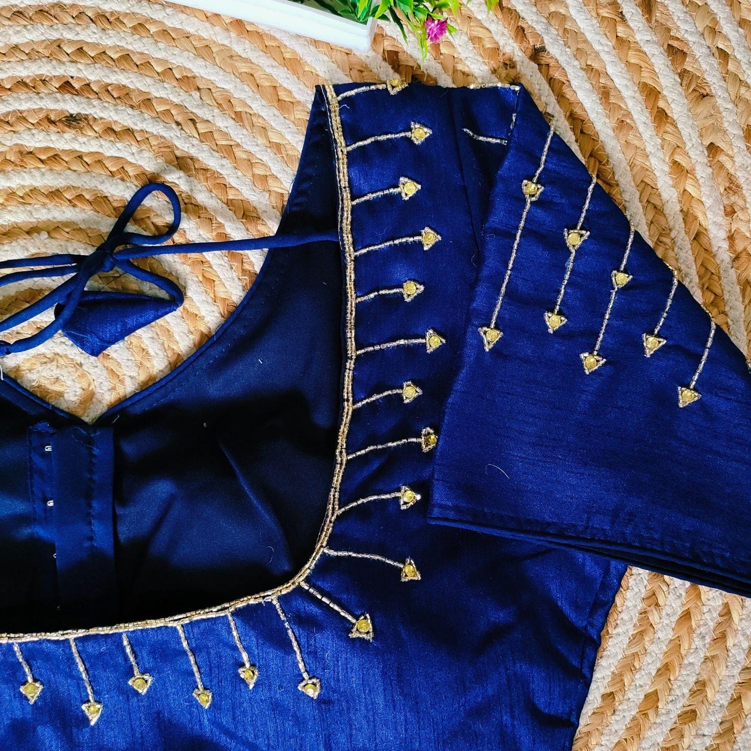 Fancy Festival Wear Golden Handcrafted Work Blouse - Anant Exports