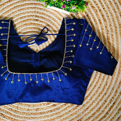 Fancy Festival Wear Golden Handcrafted Work Blouse - Anant Exports