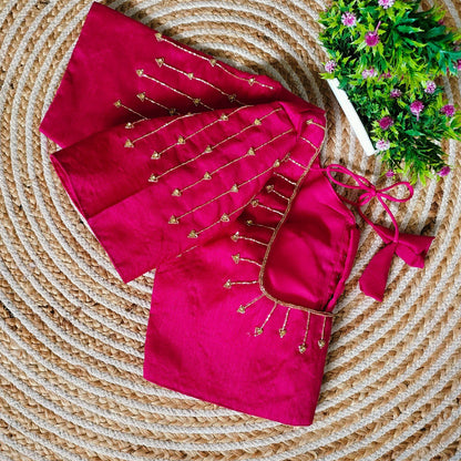 Fancy Festival Wear Golden Handcrafted Work Blouse - Anant Exports