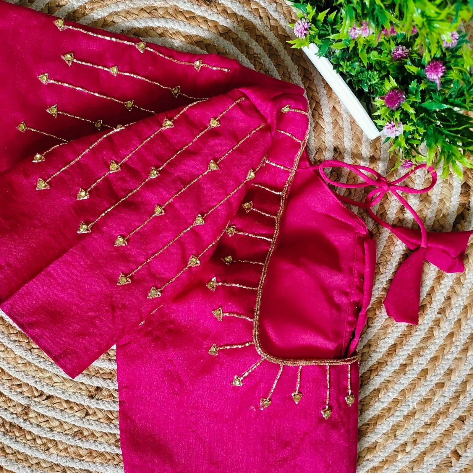 Fancy Festival Wear Golden Handcrafted Work Blouse - Anant Exports