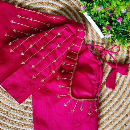 Fancy Festival Wear Golden Handcrafted Work Blouse - Anant Exports
