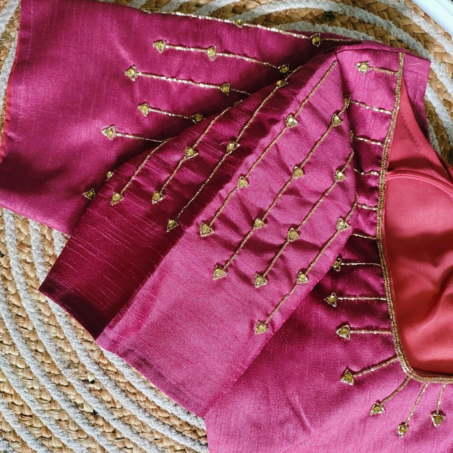 Fancy Festival Wear Golden Handcrafted Work Blouse - Anant Exports