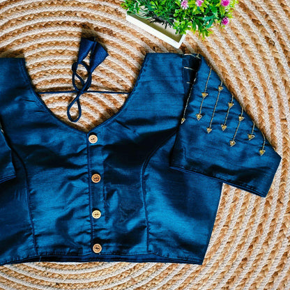 Fancy Festival Wear Golden Handcrafted Work Blouse - Anant Exports